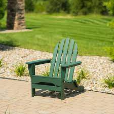 Outdoor Durogreen Recycled Plastic 2 Piece The Adirondack Chair Set With Ottoman Weathered Wood