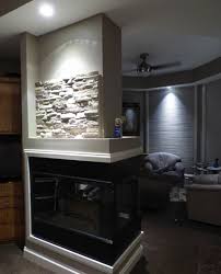 Fireplace Wall Design With Stacked