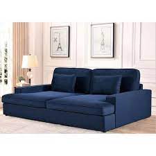 Kimberley 94 49 In Dark Blue Solid Velvet Twin Size Sofa Bed