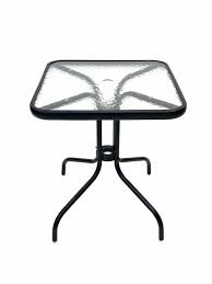 Square Glass Table 2 Double Tube Chairs