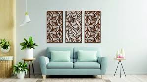 Modern Wood Wall Art Large Leaves 3