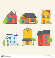 Flat Icon Of Various Houses Flat Style