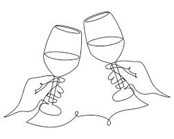 Wine Continuous Line Drawing Images