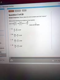 Solutions To The Equation Sin X Cos X