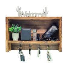 Custom Rustic Wood Shelf Organizer With