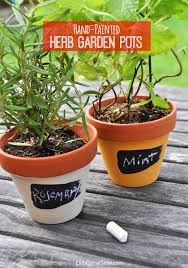 Hand Painted Mini Herb Garden Pots