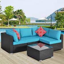 Afoxsos Dark Brown 5 Piece Pe Rattan