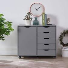 Homestock Gray 5 Drawer Dresser With