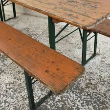 German Beer Hall Table And Benches Set
