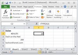 Ms Excel How To Use The Type Function Ws