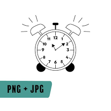 Alarm Clock Clipart Black And White Png