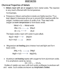 Cbse Class 10 Chemistry Metals And Non