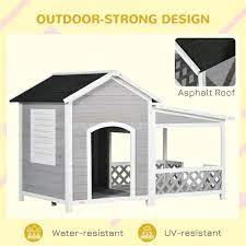 Pawhut Wooden Dog House Outdoor With