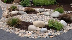 Garden Made With White Rocks And Gravel