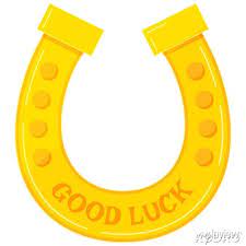 Gold Horseshoe With Good Luck Text Icon
