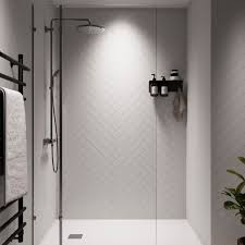 Snow White Tile Bathroom Wall Panels
