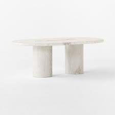 Liguria Oval White Marble Coffee Table