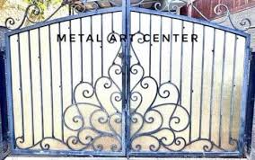 Iron Oil Paint Black Metal Door For