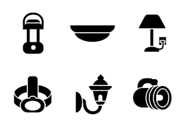 Types Of Lighting Glyphs Glyph Icon