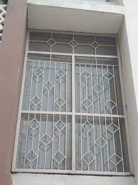 Paint Coated White Iron Window Grill At