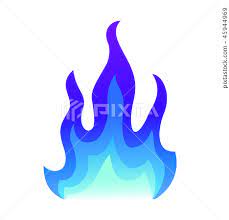 Blue Fire Icon Flat Fire Flame Vector