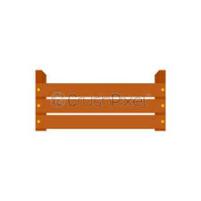 Wood Garden Box Icon Flat Style