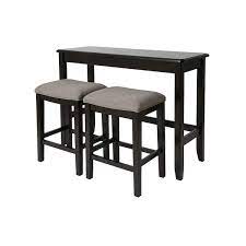 Newridge Home Sofa Table With Two Stools Espresso