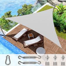 Gray Triangle Sun Shade Sail Fabric