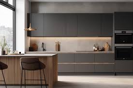 Modern Dark Grey Kitchen Cabinets Grey