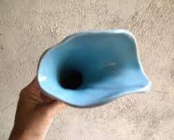 Blue Weller Pottery Cornucopia Vase