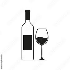 Elegant Wine Bottle And Glass Icon