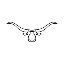 Texas Longhorn Logo Bull Line Art Icon