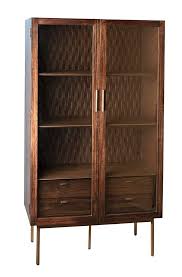 Vega Dark Wood Cabinet With Glass Doors