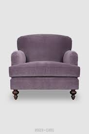 Purple Velvet Chair With Tight Back And