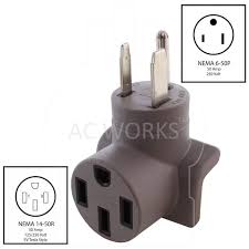 Ac Works Ev Charging Adapter Nema 6 50p Welder Plug To 50 Amp Electric Vehicle Adapter For Tesla Default Title White