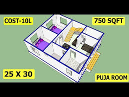 25 X 30 Small House Plan With Puja Room
