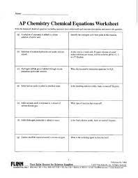 Ap Chemistry Chemical Equations Worksheet