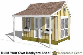 10x14 Colonial Shed With Porch Plans