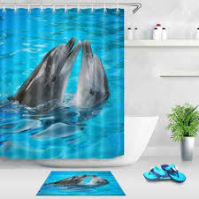 Waterproof Dolphin Shower Curtain Liner