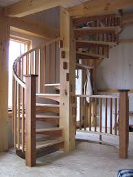 Spiral Stair In Timber Frame Cabin