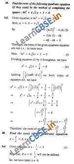 Quadratic Equations Ncert Solutions