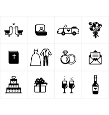 Wedding Icons Set Vector 1119363 By