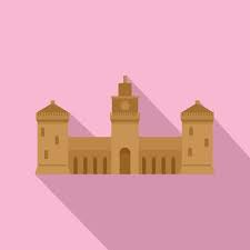 Premium Vector Old Castle Icon Flat