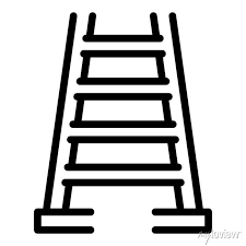 Building Step Ladder Icon Outline