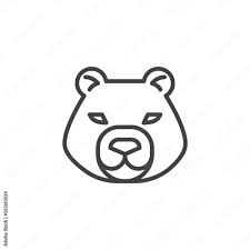 Bear Head Line Icon Linear Style Sign