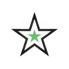 Star Line Green Black Icon Iconbunny