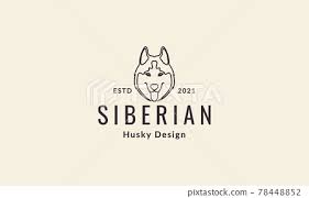 Head Dog Siberian Husky Logo