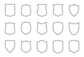 Shield Outline Labels Police Simple