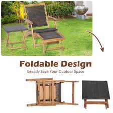 Costway 2 Piece Patio Rattan Folding