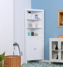 Tall Corner Cabinet Modern White